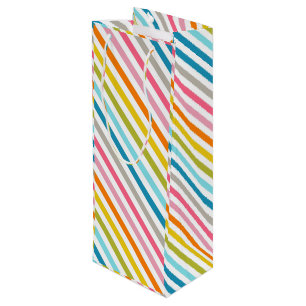 Summer Rainbow Stripes Wine Gift Bag