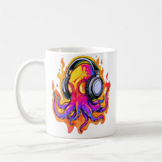 Summer Rave Fire Octopus Dj Edm Festival Coffee Mug