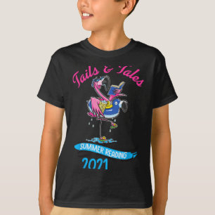 Summer Reading 2021 Flamingo Cute Reader For Book T-Shirt
