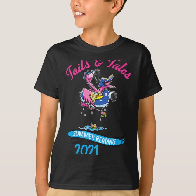Summer Reading 2021 Flamingo Cute Reader For Book T-Shirt (Front)