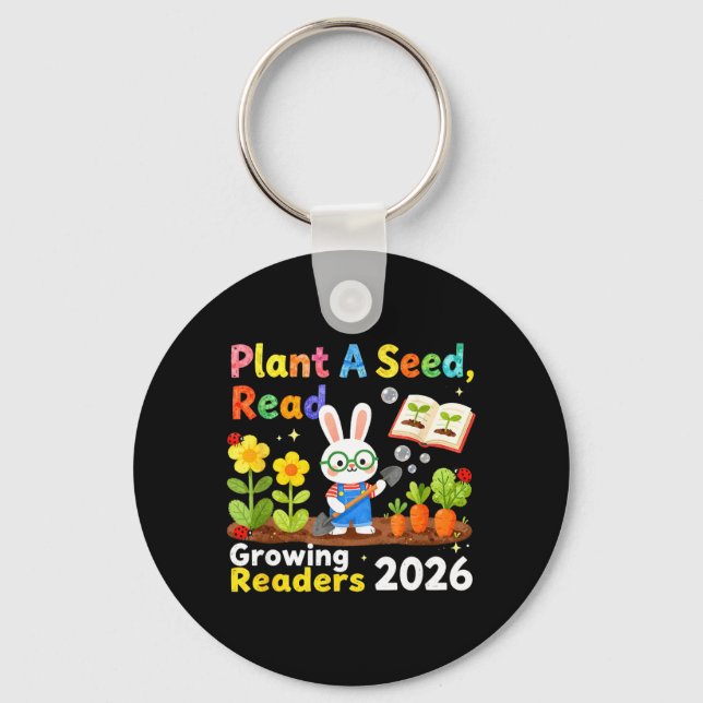 Summer Reading 2026 Plant A Seed Read Growing Keychain (Front)
