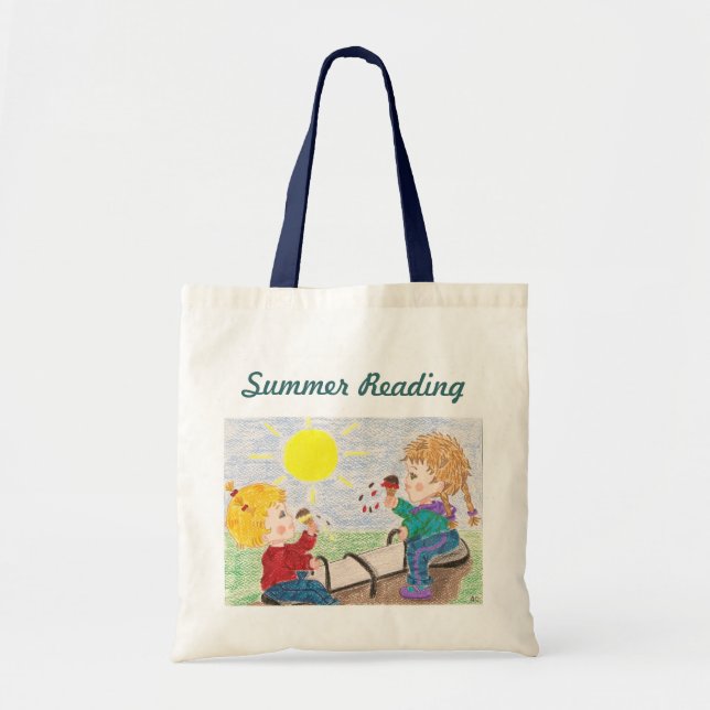 Summer reading small tote bag (Front)