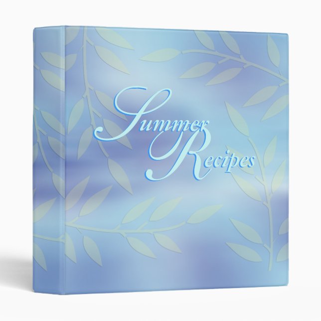 Summer recipe blue floral binder (Front/Spine)
