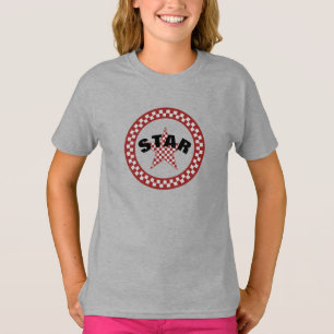 Summer Red Plaid Star T-Shirt