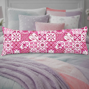 Summer Red Sicilian Mediterranean Majolica Tile Body Pillow