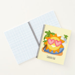 Summer Relaxing Vacation Sun Notebook