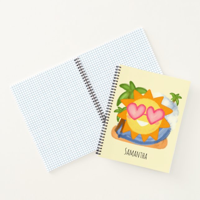 Summer Relaxing Vacation Sun Notebook (Inside)