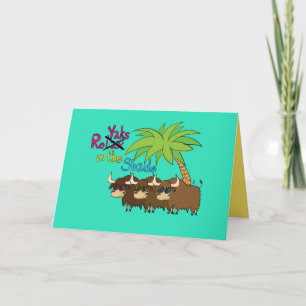 Summer Relaxing Yak Cute Greeting Card