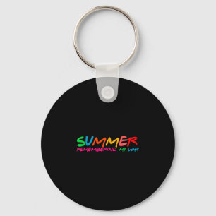 Summer remembering why retro teacher vacation keychain