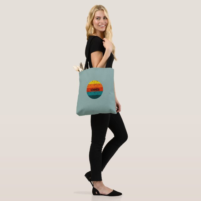 Summer Retro Design Sun Beach Tote Bag (On Model)