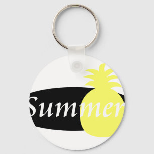 Summer Retro Pineapple Design Keychain