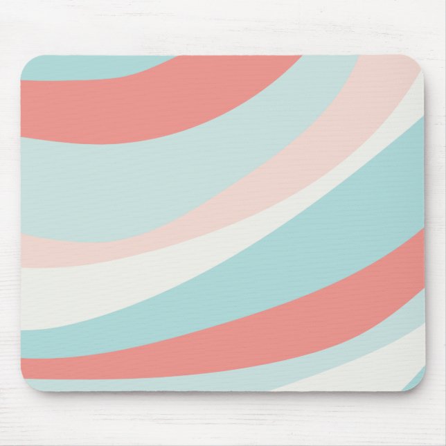 Summer retro print home decor teal and coral mouse pad (Front)