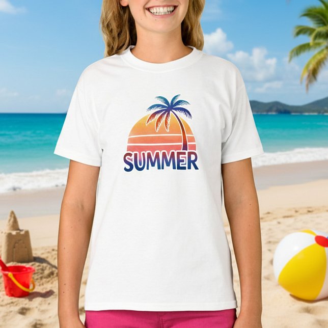 Summer retro sunset palm tree T-Shirt (Creator Uploaded)