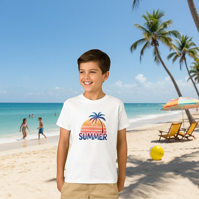 Summer retro sunset palm tree T-Shirt (Creator Uploaded)