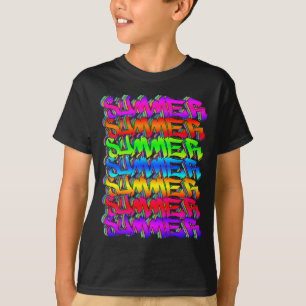 SUMMER-Retro Vintage Graffiti Colorful Summer T-Shirt