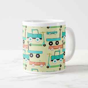 Summer Retro Wheels Scooters Cars Wagons Trucks Large Coffee Mug