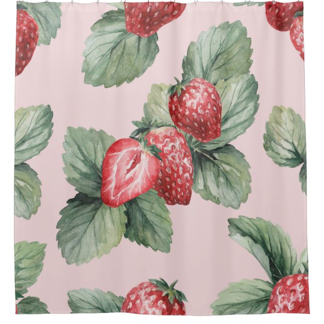 Summer Ripe Strawberries: Watercolor Pink (Front)