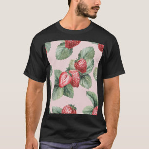 Summer Ripe Strawberries: Watercolor Pink T-Shirt