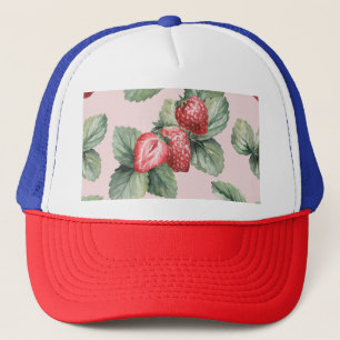 Summer Ripe Strawberries: Watercolor Pink Trucker Hat