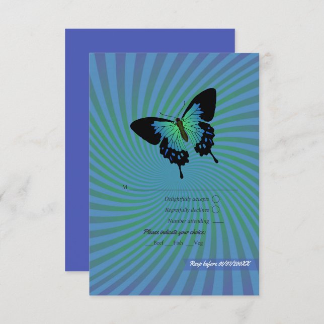 Summer Rock Festival Wedding RSVP Card (Front/Back)