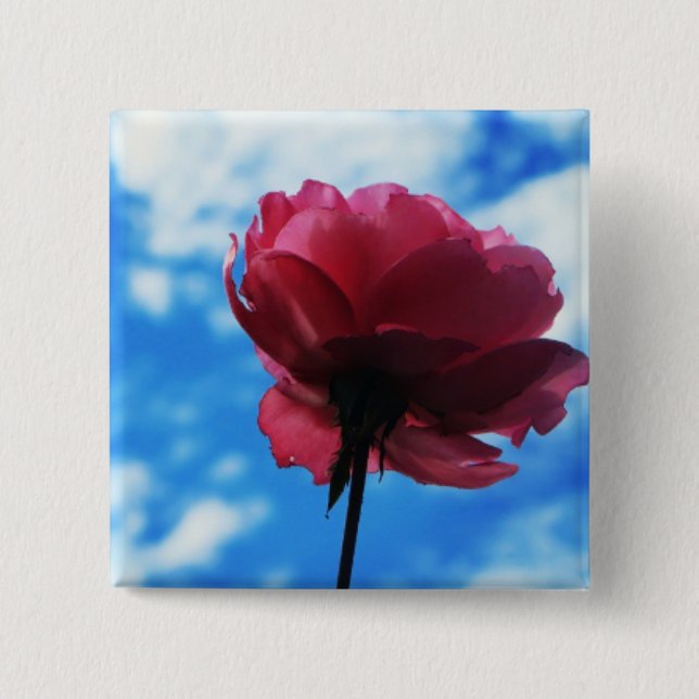 Summer Rose 2 Inch Square Button (Front)