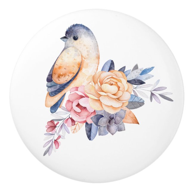 Summer Rose Ceramic Knob (Front)