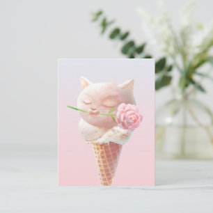 Summer Rose Ice Cream Announcement Postcard