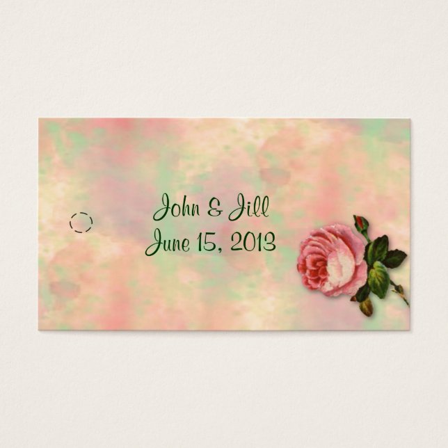 Summer Rose Wedding Favour Hang Tag (Front)