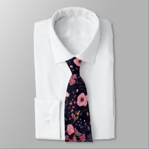 Summer Roses On Black Tie