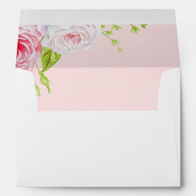 Summer Roses Wedding Envelope (Back (Bottom))