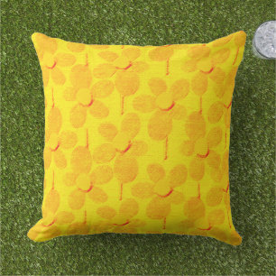 Summer Rough Pastel Chalk Floral  Outdoor Pillow