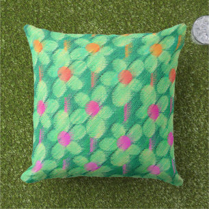 Summer Rough Pastel Chalk Floral  Outdoor Pillow
