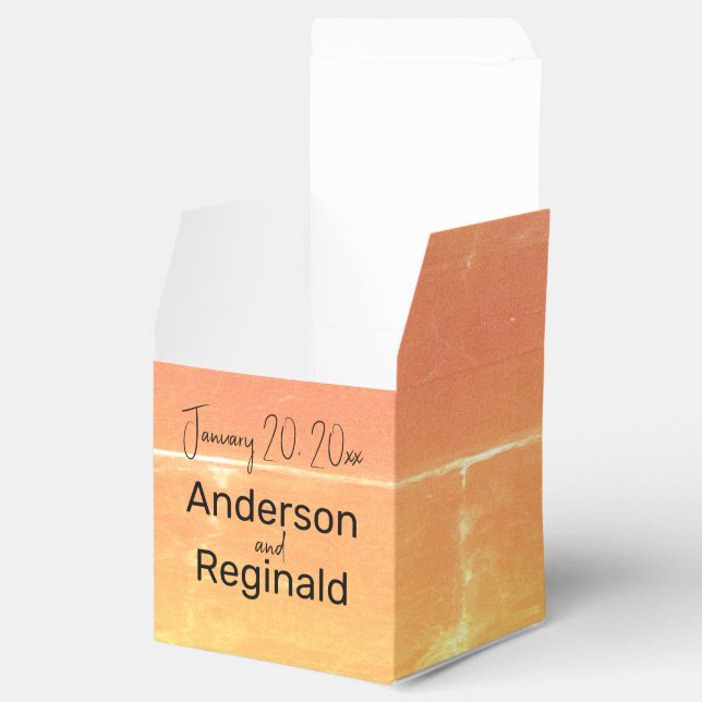 Summer Rustic Casual Yellow Peach Wedding Favor Box (Opened)