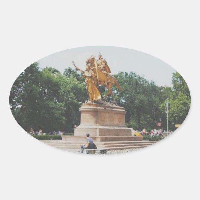 Summer´s day in Central Park Oval Sticker (Front)