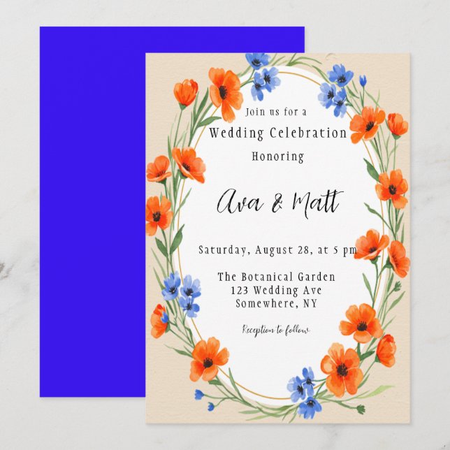 Summer’s Embrace Wildflower Wedding Invitation (Front/Back)