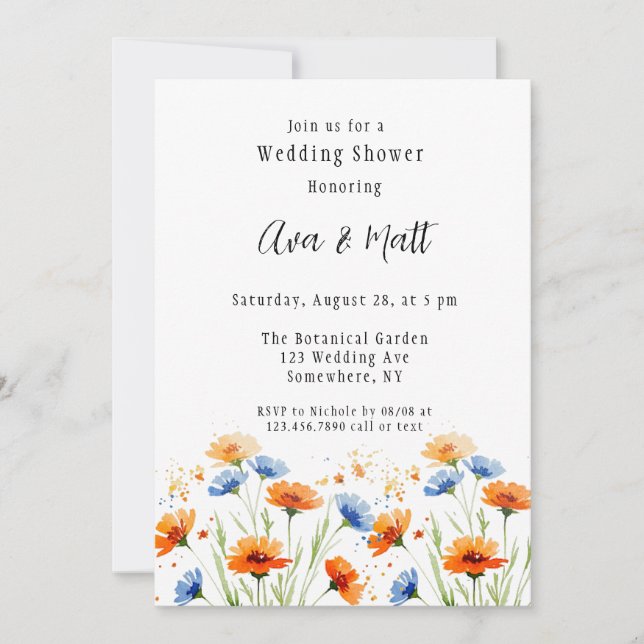 Summer’s Embrace Wildflower Wedding Shower Invitation (Front)