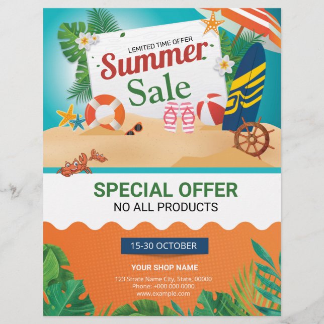 Summer Sale Flyer Template (Front)