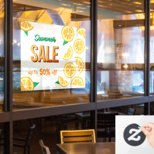 SUMMER SALE Sign with citrus fruit Window Cling