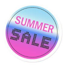 Summer Sale Sticker With A Holographic Gradient