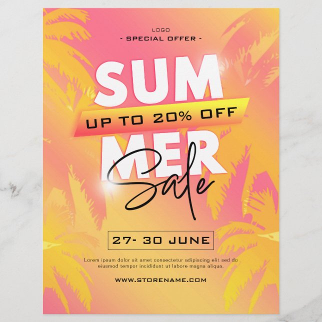 Summer Sale Store Advertisement Retail Flyer (Front)