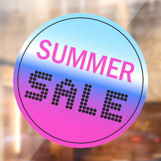 Summer Sale Window Cling Holographic Gradient