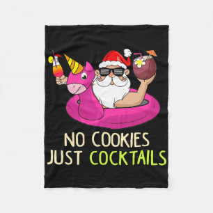 Summer Santa Christmas In July No Cookies Just Tai Fleece Blanket