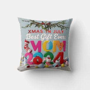 Summer Santa Pillow: Xmas in July Double Feature Throw Pillow