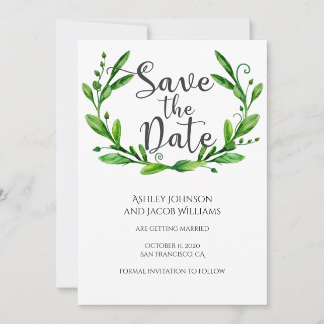 Summer save the date. Garden wedding announcement (Front)
