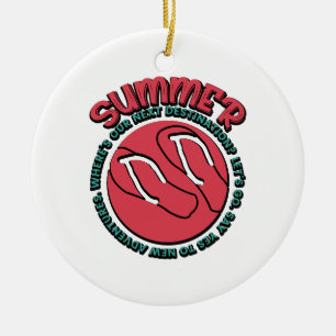 Summer   Say Yes To New Adventure Ceramic Ornament