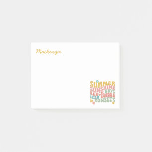 Summer Saying Retro Beach Iced Coffee Sunsets Post-it Notes