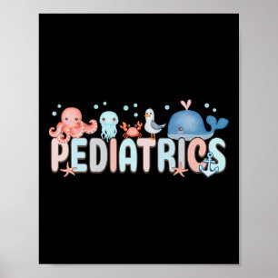 Summer Sea Animal Pediatrics Nurse Peds Rn Pediatr Poster