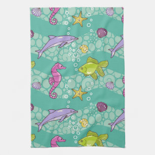 Summer Sea Pattern Kitchen Towel