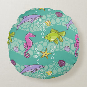 Summer Sea Pattern Round Pillow