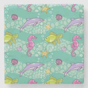 Summer Sea Pattern Stone Coaster